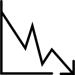 折れ線グラフの下矢印 icon