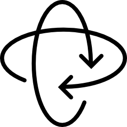 due frecce curve icona