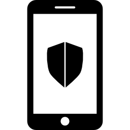 smartphone con scudo icona