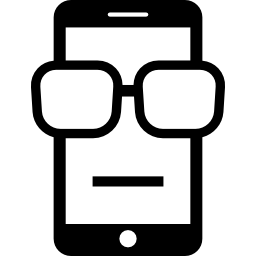 smartphone con gli occhiali icona