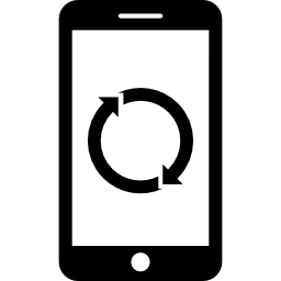 smartphone con frecce di ricarica icona