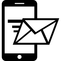 smartphone con correo electrónico icono