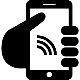 smartphone con conexión a internet icono