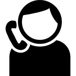 Boy talking by phone icon