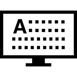 monitor del computer con testo icona