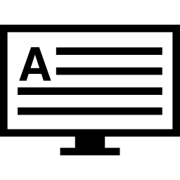 Text lines in a monitor screen icon