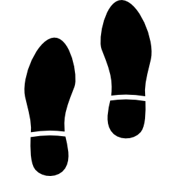 Human shoes footprints icon