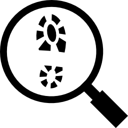 Footprint and Magnifying Glass icon