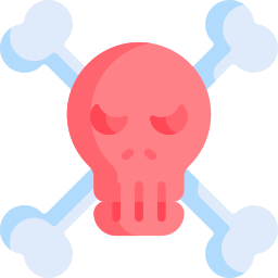 schedel en botten icoon