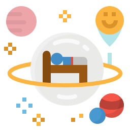 Space hotel icon