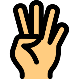 cuatro dedos icono