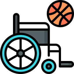 Baloncesto en silla de ruedas icono
