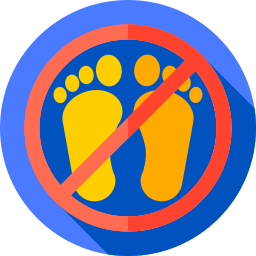 Prohibido ir descalzo icono
