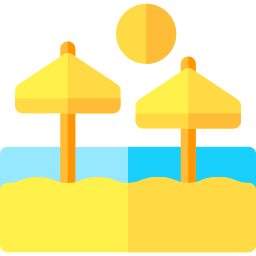 Beach sunset icon