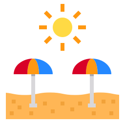 ombrellone da spiaggia icona