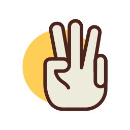 Tres dedos icono