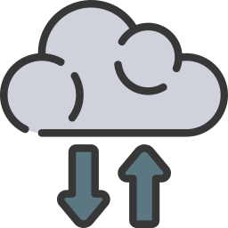 Almacenamiento en la nube icono