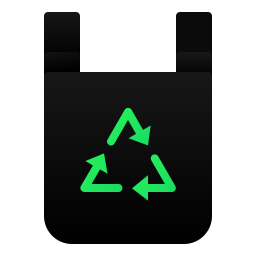 Bolsa de plástico reciclada icono