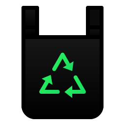 sacchetto di plastica riciclata icona