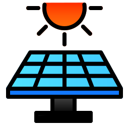 Paneles solares icono