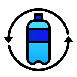 Botella de plástico icono