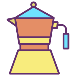 Cafetera moka icono