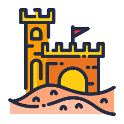 Castillo de arena icono
