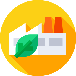 Sustainable factory icon