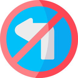 No turn left icon