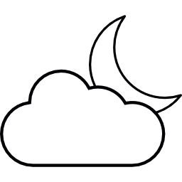 Crescent moon behind a cloud icon