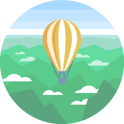 Hot air balloon icon