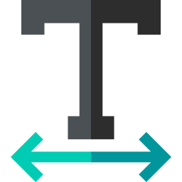 opción de ancho de texto icono