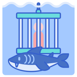 jaula de tiburones icono