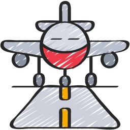 Aeroplane landing icon
