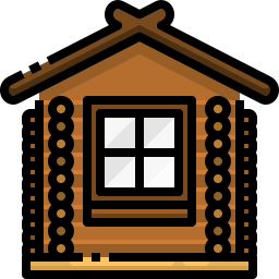 Wooden house icon