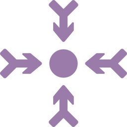 flechas hacia el centro icono