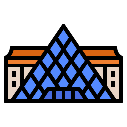 pirámide del louvre icono