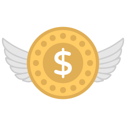 Flying money icon