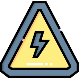 segnale di pericolo elettrico icona