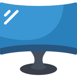 monitor curvo icona