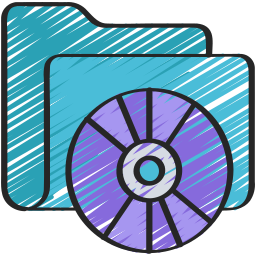 Папка с записями компакт-дисков иконка