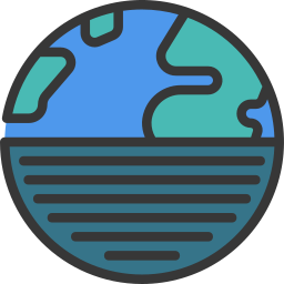 Globe graph icon