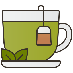 chá verde quente Ícone