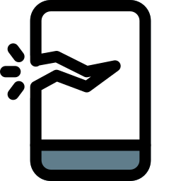 pęknięty smartfon ikona