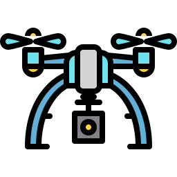drone con cámara icono