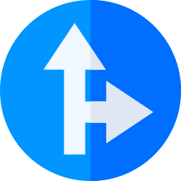 Go straight or right icon