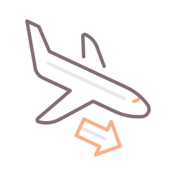 Aeroplane landing icon