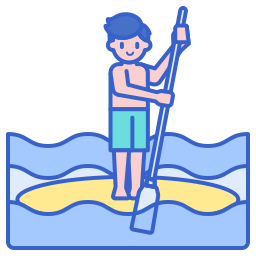 paddleboarding na stojąco ikona