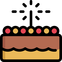 pastel de cumpleaños icono