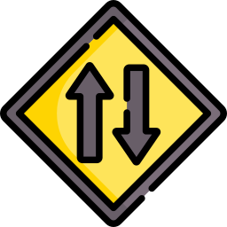 calle de doble sentido icono
